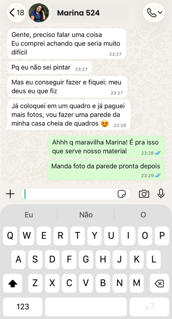 Depoimento de Marina no WhatsApp