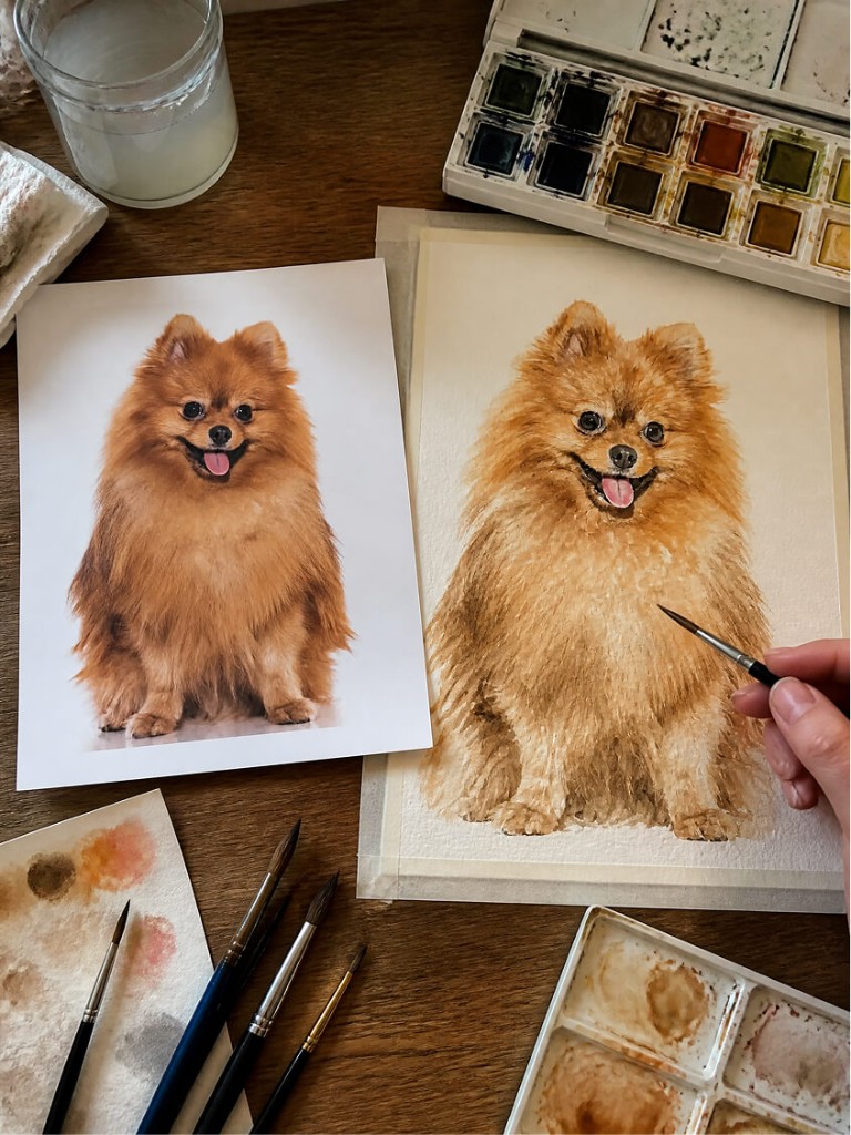Pet transformado em aquarela